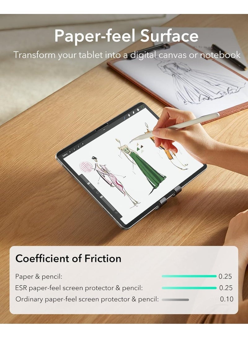 واقي شاشة مغناطيسي يعمل باللمس على شكل ورقة لجهاز iPad Air 6 مقاس 11 بوصة M3/M2 (الجيل السابع/السادس، 2025/2024)، للكتابة والرسم كما لو كنت تكتب على ورقة، قابل للإزالة وإعادة الاستخدام، متوافق مع الأفلام المقواة، غير لامع، مضاد للانعكاس، قابل للغسل - Image 4
